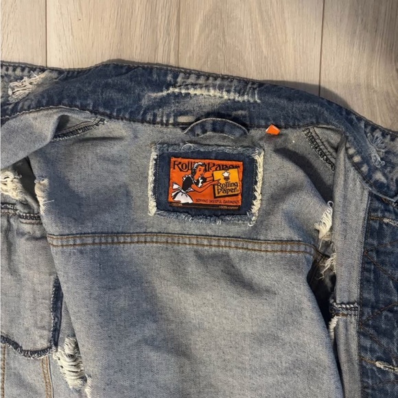 Distressed Blue Denim Jacket - Picture 3 of 4